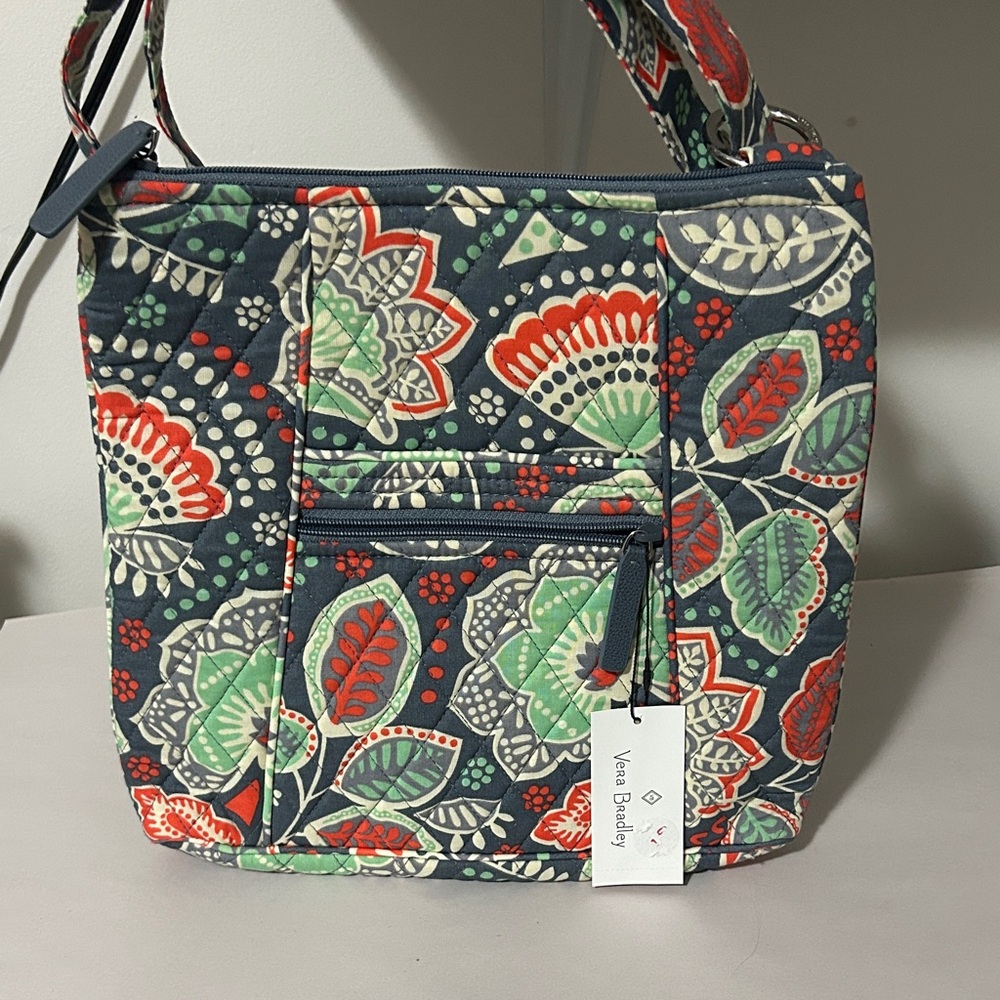 Vera Bradley Navy and‎ Red Floral Hipster Shoulder Bag